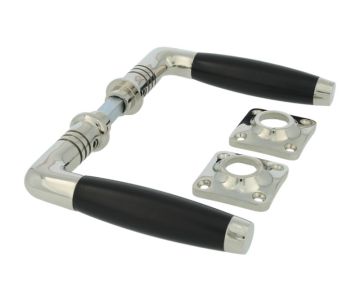 Deurklink messing vernikkeld ebbenhout Tonmodel 400 serie