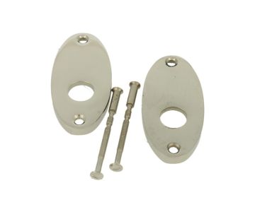 Stel ovale patent rozetten messing vernikkeld tbv TM-400 n*