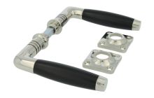 Deurklink messing vernikkeld ebbenhout Tonmodel 400 serie