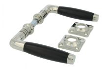 Deurklink messing vernikkeld ebbenhout Tonmodel 400 serie