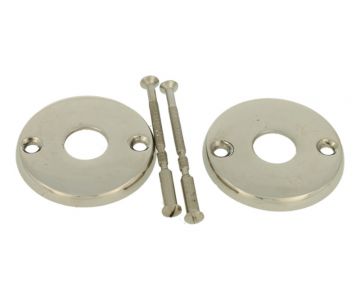 Stel ronde patent rozetten messing vernikkeld tbv TM-400 n*